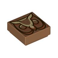 Tile 1 × 1 with Wooden Owl print Medium Nougat
