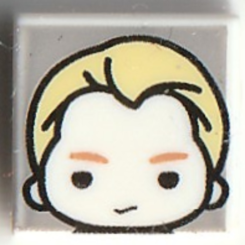Tile 1 × 1 with Draco Malfoy print Weiß