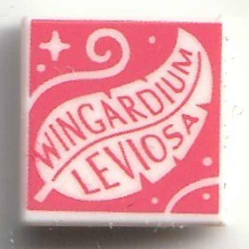 Tile 1 × 1 with Coral 'WINGARDIUM LEVIOSA'" print White