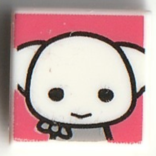 Tile 1 × 1 with Dobby the Elf print in White