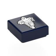 Tile 1 × 1 with Michelin Man print Dunkelblau