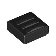 Tile 1 × 1 with Light Bluish Grey Vents print in Black
