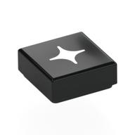 Tile 1 × 1 with White Star print Black