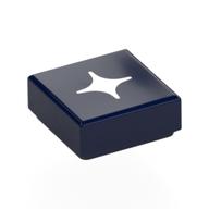 Tile 1 × 1 with White Star print Dunkelblau