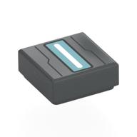 Tile 1 × 1 with Metal Blue/White Triangle, Black Lines print Dunkelblaugrau