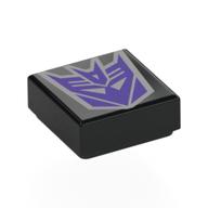Tile 1 × 1 with Dark Purple Sound Wave print Schwarz