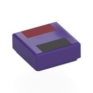 Tile 1 × 1 with Dark Red, Black Rectangle print Dark Purple