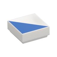 Tile 1 × 1 with Blue Triangle print White