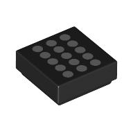 Tile 1 × 1 with 15 Silver Dots print Black
