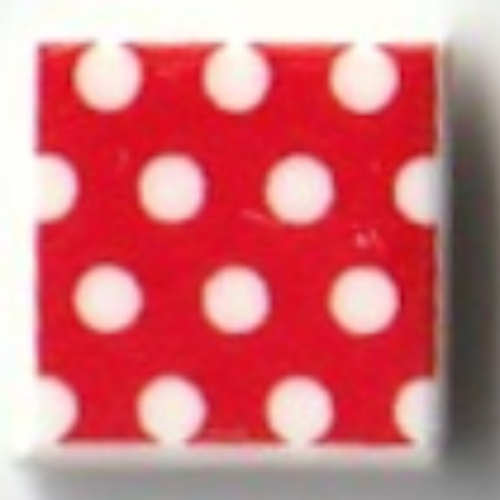 Tile 1 × 1 with White Dots on Red Background (Minnie Mouse Dress) print Weiß
