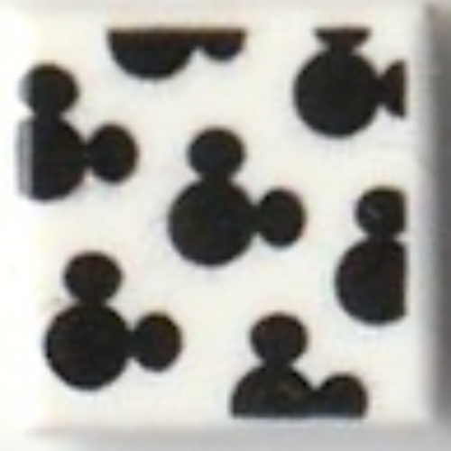 Tile 1 × 1 with Black Small Mickey Mouse Outlines Pattern print Weiß