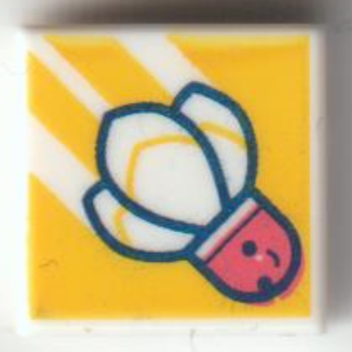 Tile 1 × 1 with Badminton Shuttle on Bright Orange Background print Weiß