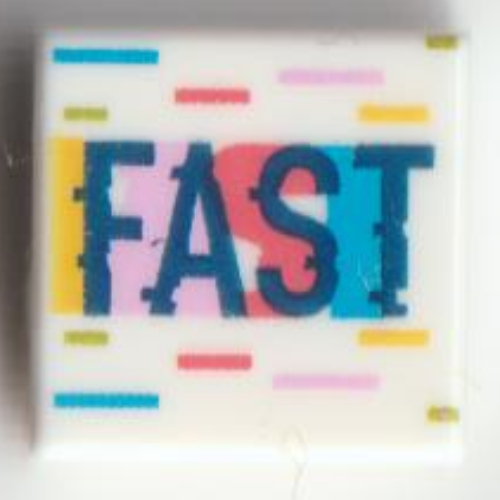 Tile 1 × 1 with 'FAST' print White