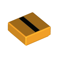 Tile 1 × 1 with Black Line print Bright Light Orange