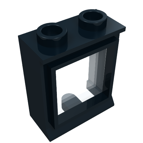 Window 1 × 2 × 2 Classic, Short Lip [with Glass] Black