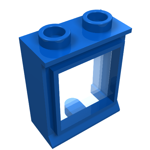 Window 1 × 2 × 2 Classic, Short Lip [with Glass] Blau