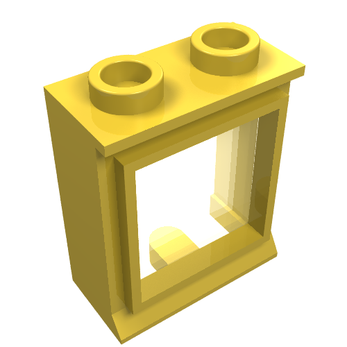 Window 1 × 2 × 2 Classic, Short Lip [with Glass] Gelb