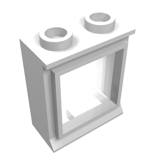 Window 1 × 2 × 2 Classic, Short Lip [with Glass] White