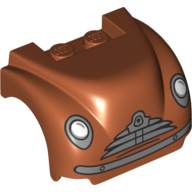 Vehicle Body, Wheel Arch / Mudguard 3 × 4 × 2 with Flat Top, Steep Front and Curved Fenders with Headlights, Grille, Curved Bumper and Thin Mouth Print (Smokey) Dark Orange