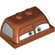 Windscreen 2 × 4 × 1 1/3 with Window and Eyes Print (Smokey) Dark Orange
