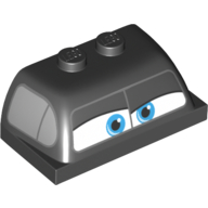 Windscreen 2 × 4 × 1 1/3 with Window and Eyes Print (Junior Moon) Black