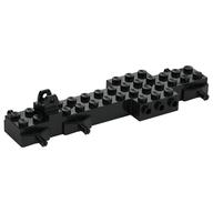 Vehicle Base 4 × 14 × 1 with Towball Hitch, 3 Studs on Each Side (Semi Tractor) Black