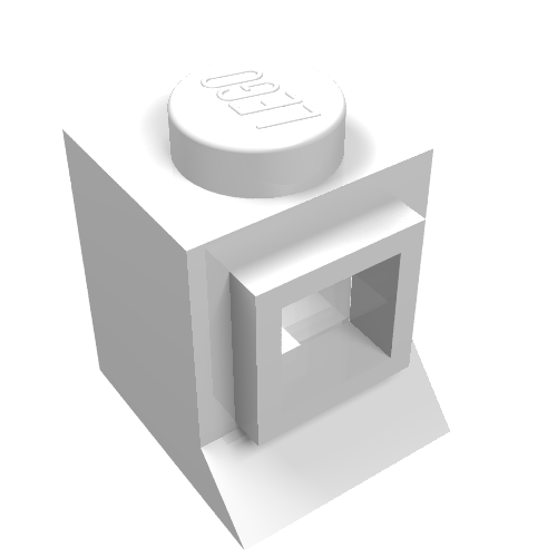 Window 1 × 1 × 1 Classic with Solid Stud [Complete] White