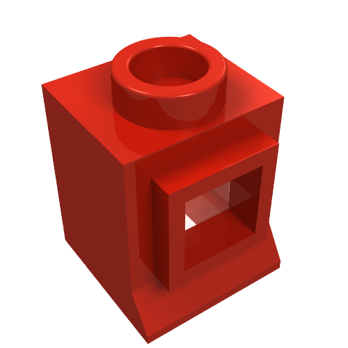 Window 1 × 1 × 1 Classic with Short Sill [Complete] Red