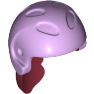 Hair and Helmet, Sports / Ski, with Dark Red Hair [1 Hole] Lavender