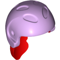 Hair and Helmet, Sports / Ski, with Red Hair [1 Hole] Lavender