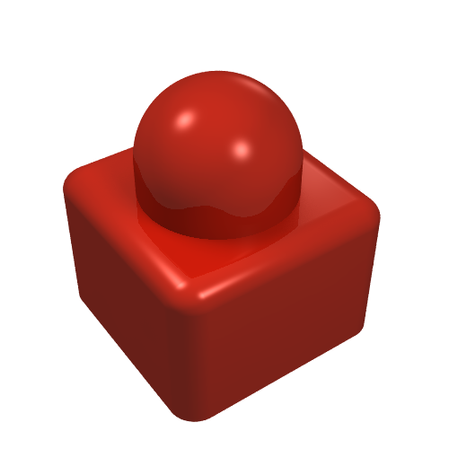 Primo Brick 1 × 1 Red
