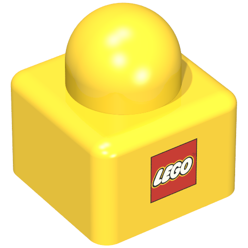 Primo Brick 1 × 1 with Lego Logo Print