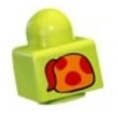 Primo Brick 1 × 1 with Horse Body / 'B' Print Lime