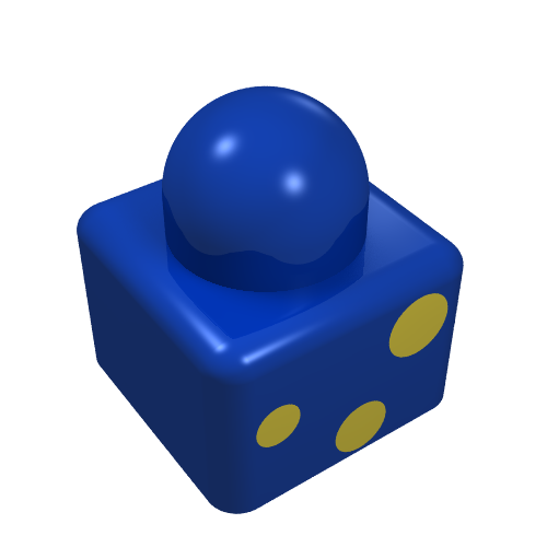 Primo Brick 1 × 1 × 1 with Three Yellow Dots Grün