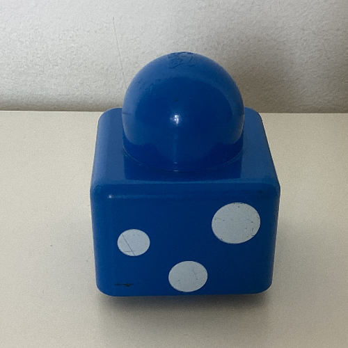 Primo Brick 1 × 1 × 1 with Three White Dots Blue