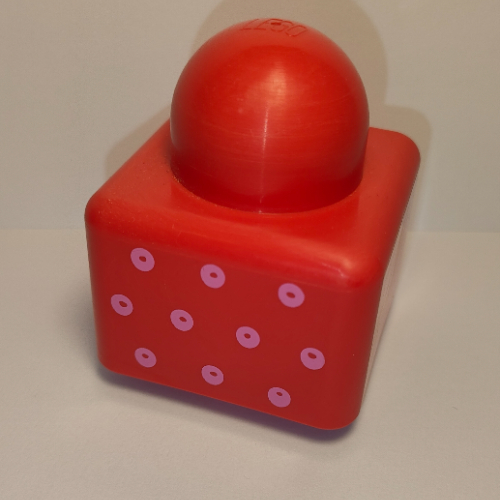 Primo Brick 1 × 1 with Pink Circles Print Red