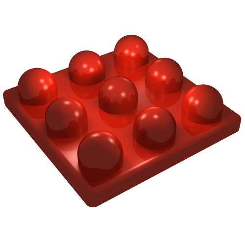 Primo Plate 3 × 3 Red