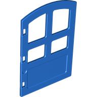 Duplo Door 1 × 4 × 4 with Four Panes, Different Size and Curved Top Blue