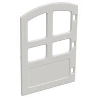 Duplo Door 1 × 4 × 4 with Four Panes, Different Size and Curved Top White