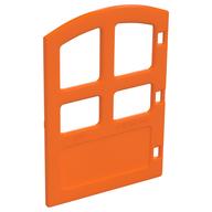 Duplo Door 1 × 4 × 4 with Four Panes, Different Size and Curved Top Orange