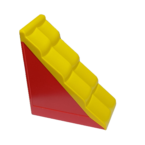 Duplo Roofpiece Slope 50 2 × 4 Yellow Shingles Red
