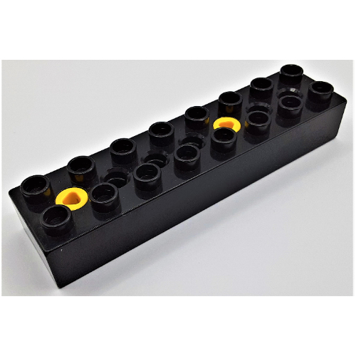 Duplo Toolo Brick 2 × 8 with 2 Screws in Holes 1 and 5 Blue