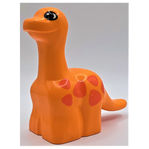Duplo Dinosaur Brachiosaurus Baby with Orange Spots Print Medium Orange