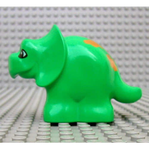 Duplo Dinosaur Triceratops Baby with Brown Spots Print Hellgrün