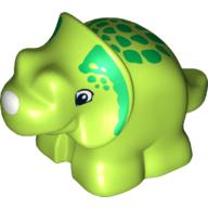 Duplo Dinosaur Triceratops Baby with Green Spots Print Limette