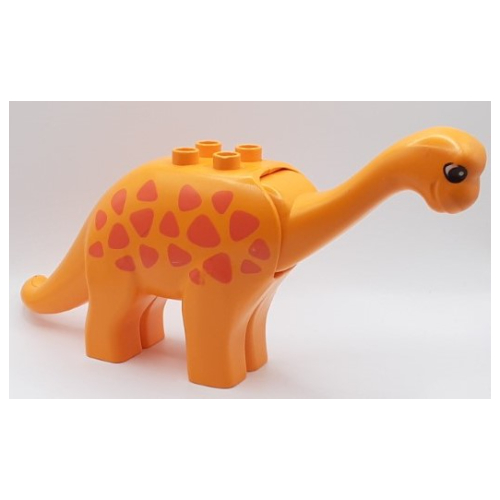 Duplo Dinosaur Brachiosaurus Adult with Orange Spots Print Mittelorange