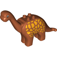 Duplo Dinosaur Brachiosaurus, Adult with Yellow Spots Print Dunkelorange