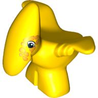 Duplo Dinosaur Pteranodon Baby with Orange Spots around Eyes Print Yellow