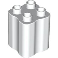 Duplo Brick 2 × 2 × 2 with Indented Sides (Tree Trunk) White