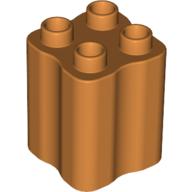 Duplo Brick 2 × 2 × 2 with Indented Sides (Tree Trunk) Earth Orange